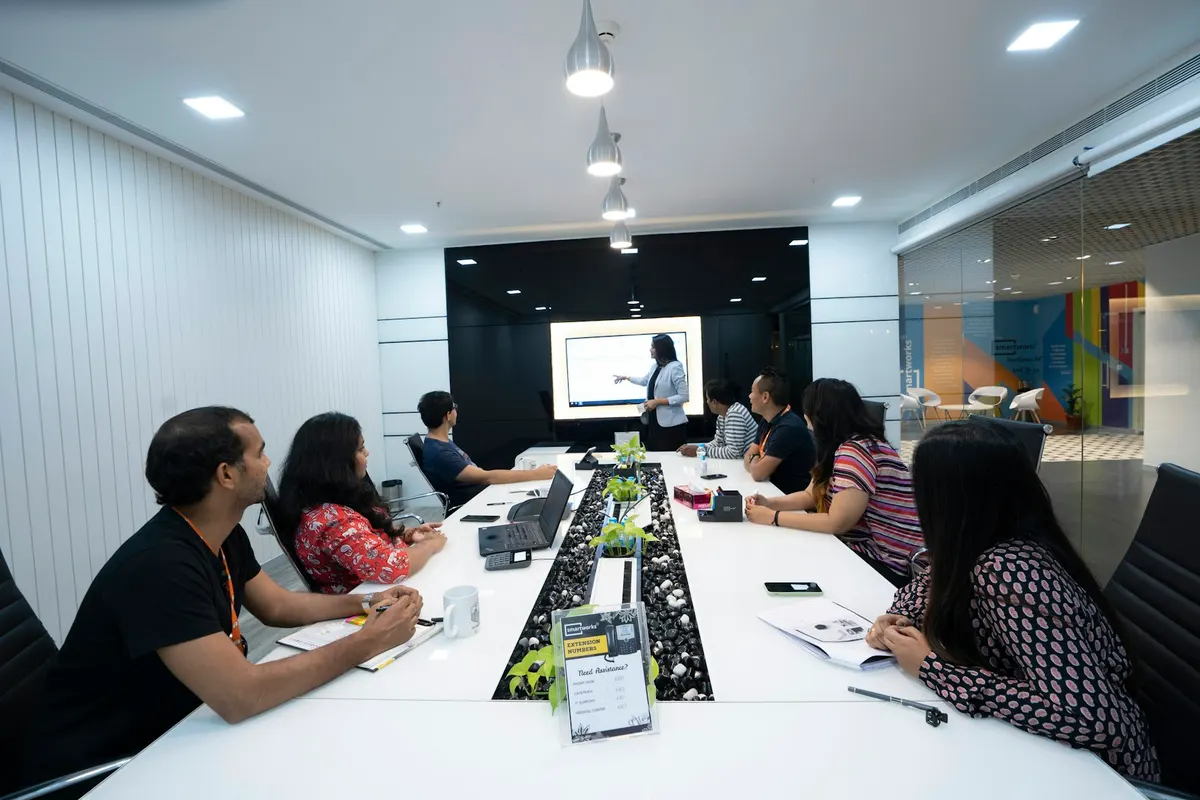 A trainer leading a session for a company team